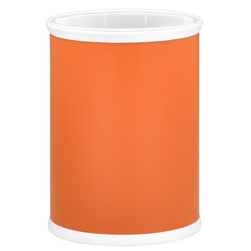 Kraftware Rainbow Oval Wastebasket with Plastic Liner, Adding Color and Fun to The Bathroom and All Other Rooms in The Home or Entertainment Space, 13 Quart Capacity, 2 Piece Set, Orange - Image 1